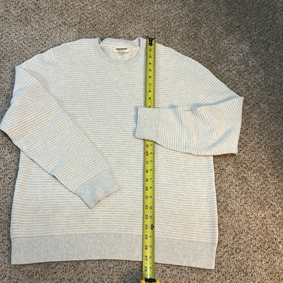 Goodthread Cotton Sweater Men's xL Gray Striped Waffle Knit Crew Neck Pullover - Picture 7 of 11